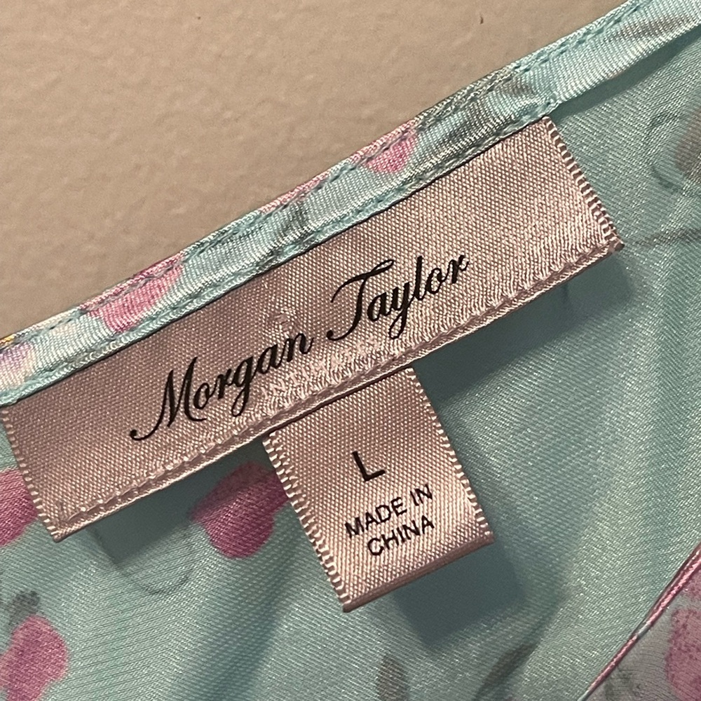 Morgan Taylor Vintage Floral Satin Slip Dress - Picture 7 of 8